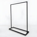 LITFAD Contemporary Metal Hall Tree Hang Garment Lever Hall Stand Free Standing Clothes Hanger Clothing Store Coat Rack in Black - 39.5" L x 16" W x 71" H Single Clothing Rod