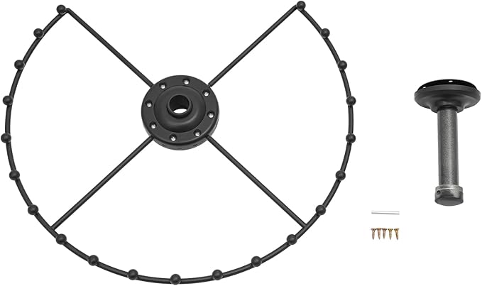 Round Closet Rod, 360° Rotating Clothes Hanger for Wardrobes, Black Heavy Duty 66 lbs Capacity Metal Closet Organizer with Iron Balls, Space Saving Storage Solution for Cloakroom