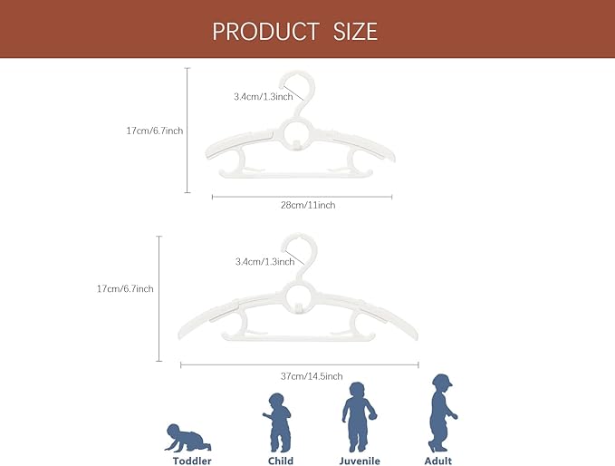 Baby Nursery Closet Hangers, Ultra Thin Non-Slip and Extendable Laundry Infant Pant Hanger for Newborn Clothes - 20pcs11-14" Pink Adjustable Children Coat Hanger for Girl Boy Toddler Kids Child