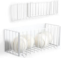 Picowe Large Dryer Ball Organizer Magnetic Storage Bin, Foldable Magnetic Dryer Ball Holder for Laundry Room Organization and Storage to Hold 4-6 Dryer Balls, Without Balls（White,M）