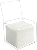 Disposable Face Towel Storage Box Compatible with Facial Towel XL, Acrylic Disposable Face Towelette Holder Container, Clear