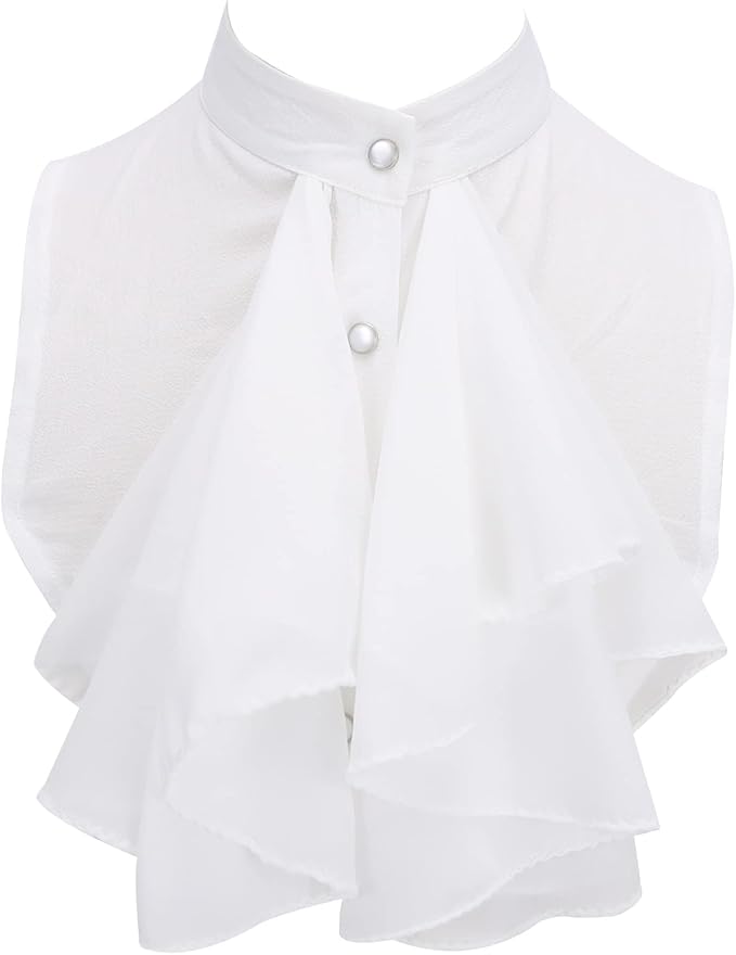 Chiffon Retro Renaissance Palace Fake Collar Suit Decorative Detachable Neck Ruffle Collars Victorian Accessories for Men