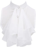 Chiffon Retro Renaissance Palace Fake Collar Suit Decorative Detachable Neck Ruffle Collars Victorian Accessories for Men