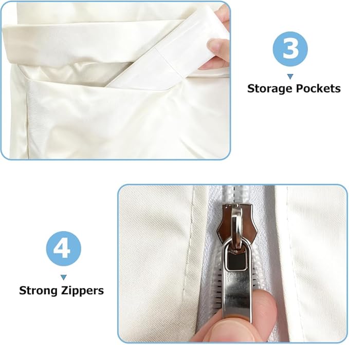 Rileytee Garment Rack Cover,600D Heavy Duty Waterproof Clothing Rack Cover,Clothes Rack Cover with Zipper for Metal Garment Rack(White,46"W x 18"D x 80"H,Cover Only）