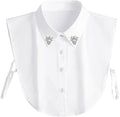 Handcrafted Faux Diamond and Pearl Fake Collar Shirts Versatile Dickey Collar Half Shirt Collar for Women