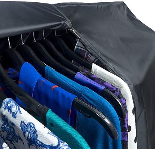 HANGERWORLD 6ft Large Black Clothes Rack Cover with 2 Zippers - Waterproof Nylon, Breathable, Dust Protector for Storage (Garment Rack Cover ONLY)