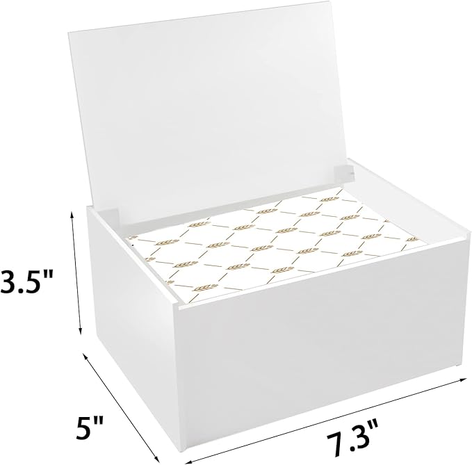 Acrylic Laundry Dryer Sheet Holder, Clear Dryer Sheets Container with Lid for Laundry Room, White