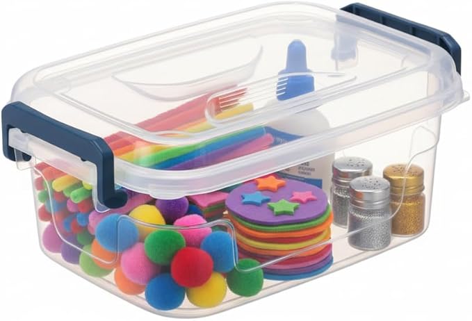 Tribello Small Clear Storage Bins with Lids, Bulk 16-Pack Stackable Plastic Storage Containers for Home Organization – Totes for Closet and Underbed Storage, 2.6 Quarts