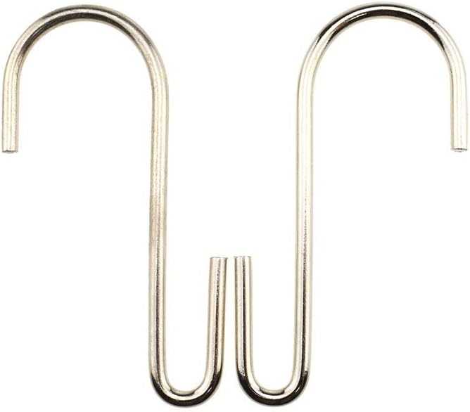 LQJ Pro Large S Hooks Anti-Rust Hang Iron Cast Pots and Pans from Wire Rack Shelf Narrow End Don't Come Off 7 Pack 3.7" Length Solid Metal Hang Tools Kitchenware Belt Handbag in Closet Pantry Garden