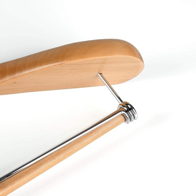 Quality Luxury Wooden Suit Hangers Wide Wood Hanger for Coats and Pants Retro Finish (30, Natural Finish)
