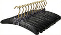 Premium Padded Hangers for Women’s Clothing - Set of 12 Non-Slip Fabric Hangers for Sweaters, Dresses, Coats, Wedding & Bride Hanger, Black