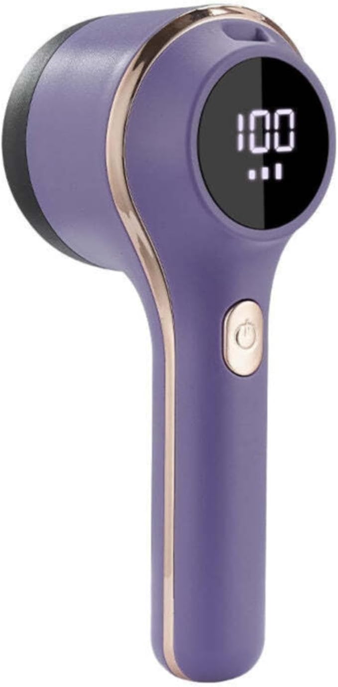 BILIKEYU Electric Portable Sweater Defuzzer Rechargeable Fabric Shaver with LED Digital Display Lint Remover with 3 Speeds and 6 Cutters Sweater Defuzzer to Pilling for Clothes F (Purple, One Size)