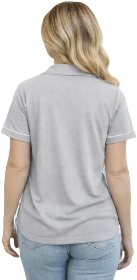 USBD Post Mastectomy Shirt with Drain Pockets Lapel Collar Post Op Button Down Recovery Tops