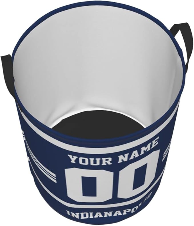 Custom Indianapolis Laundry Hamper Personalized Laundry Basket Customized Name And Number Collapsible Storage Basket for Bedroom Bathroom Living Room Gifts