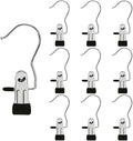 Hangers Clips,Stainless Multi Function Clip Hooks,Laundry Hanging Hooks Clips,Closet Hangers,Boot Clips， Hats Clips,Socks Clips,Pants Clips, Bras Clips (10, Black)