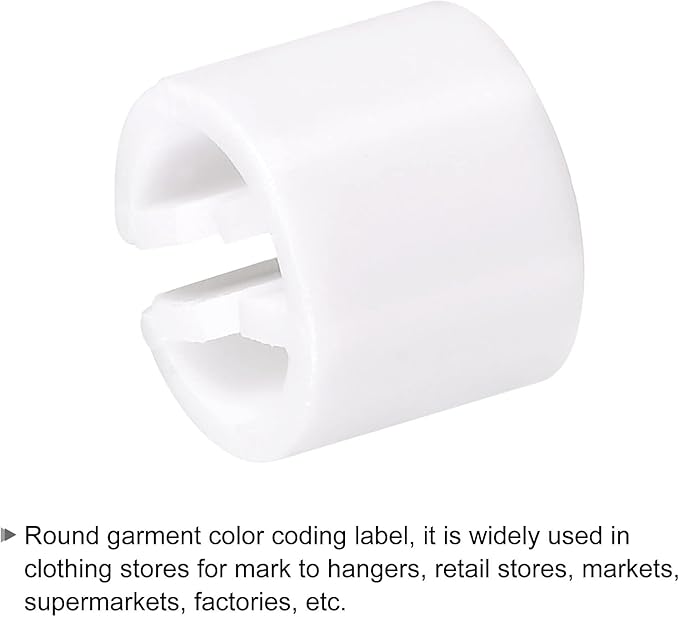 MECCANIXITY Clothes Hanger Marker Blank Fit 3.5mm Rod for Garment Color Coding White Count 300