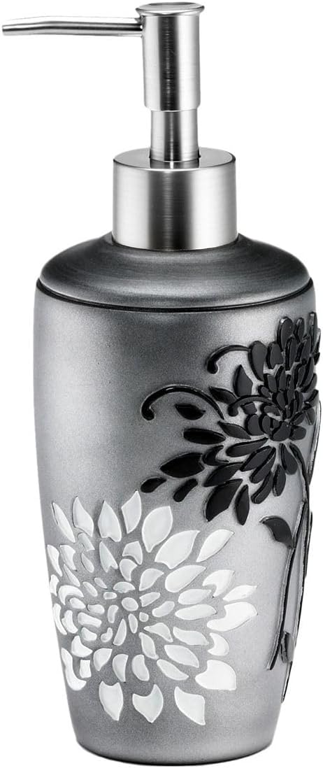 Zahari Home Erica Stylish Soap Dispenser Set - Modern Print Design for Kitchen and Bathroom - Lotion Pump, Dish Soap, Hand Sanitizer, Hand Soap - Cute and Practical