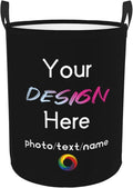 Custom Laundry Basket,Personalized Laundry Hamper With Photo Name,Customized Dirty Clothes Storage With Handle,Collapsible Storage Basket For Bathroom Living Room Bedroom