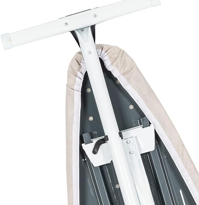 Full Size Ironing Board with Cover & Pad – Made in USA by Seymour Home Products Adjustable Steel T-Legs, 35" High Perforated Top for Steam Durable Iron Board for Home, Laundry Room (Beige)