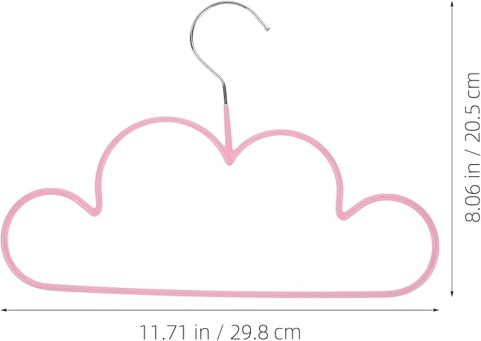 Heavy Duty Non-Slip Metal Clothes Hangers 10-Pack Cloud Shape Kids Hangers Space Saving Closet Organizer for Wet and Dry Clothes