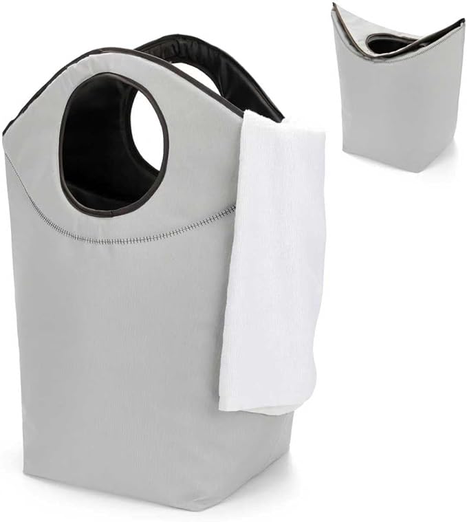 90L Foldable Storage Hamper Bag with Soft Padded Handle, 22x21x12inch Multi-Purpose Oxford Fabric Laundry Basket, Collapsible Storage Bag for Home, Bedroom, Dormitory, Travel & Outdoor