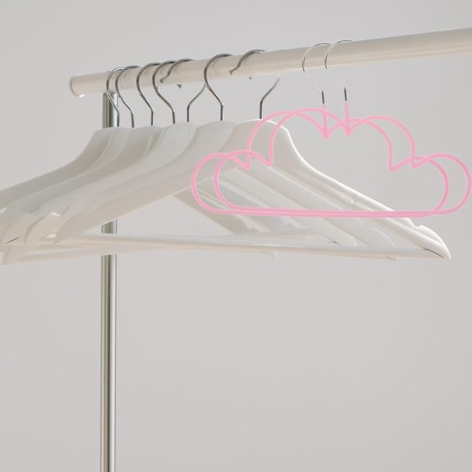 Heavy Duty Non-Slip Metal Clothes Hangers 10-Pack Cloud Shape Kids Hangers Space Saving Closet Organizer for Wet and Dry Clothes