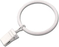 20 Pack White Curtain Rings with Clips, Curtain Hooks Hangers Clip Rings for Hanging Drapes Bows Hat, Drapery Rings 1.77 in I D, Fits up to 1.5 in Diameter Curtain Rod.