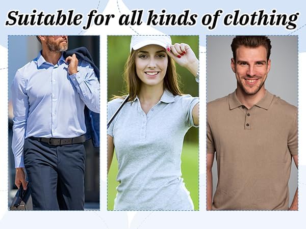 120 Pcs Dress Shirt Collar Inserts, Plastic Collar Stays for Polo Shirts Self-Adhesive Inserts for Dress Shirts, No Curl Triangle Anti-Warping Edge Suitable for Men & Women Casual & Formal Wear