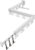 Wall Mounted Clothes Drying Rack,Drying Rack Clothing Wall Mount with Foldable Features(Tri-Fold),Space Saver,Wall Mounted Drying Rack for Laundry Balcony Bathroom (White)