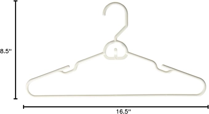 Heavy Duty Tubular Hanger with Attachable Hook , White 6pk