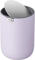 EKO Fandy 0.4 Gal/1.5L Mini Tabletop Trash Bin with Swing-Lid, Desktop Trash Can for Bathroom Countertop, Vanity, Coffee or Office, Small Garbage Bin (Lavender)