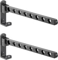 2 Pack Stainless Steel Clothes Hanger Drying Racks, Wall Mount Folding Garment Racks, Black Coat Hanger Racks, Space Saver Clothing Closet Rack Storage Organizer for Laundry Bedroom Bathroom(15.75 in)