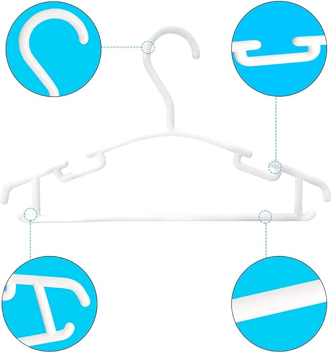 GoodtoU Baby Hangers, 80 Pack Kids Plastic Toddler Baby Clothes Hangers for Closet Small Children Infant Nursery Child Hanger (White)