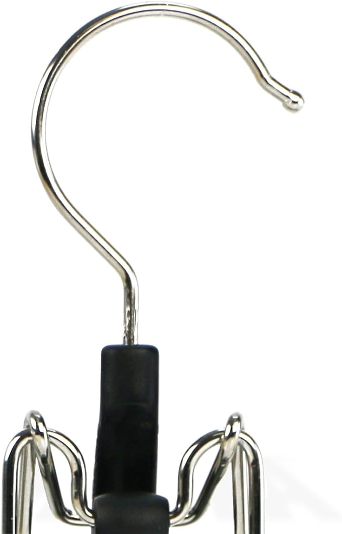 Mawa by Reston Lloyd Non-Slip Space-Saving Clothes Hanger with Clamp for Pants and Skirts, Style M/26, Set of 2, Black