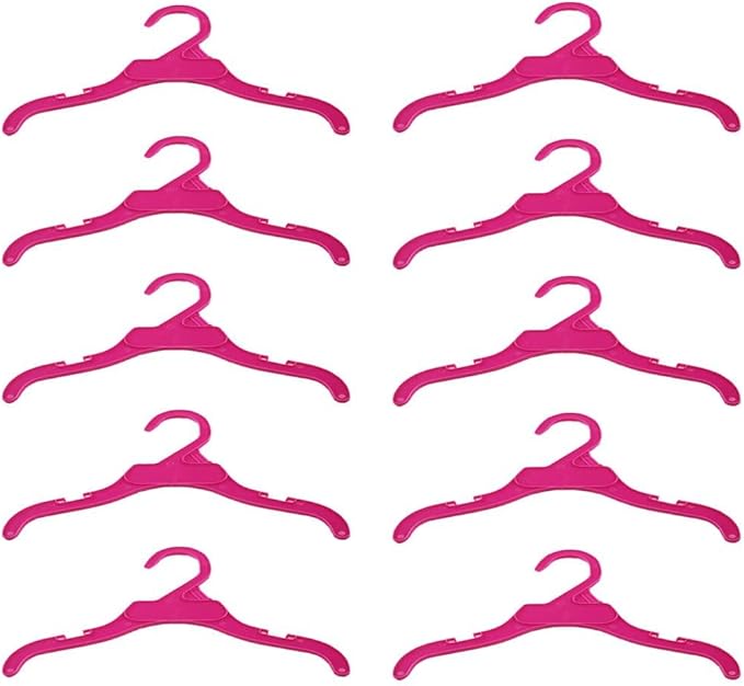 10Pcs Plastic Dog Clothes Hanger Non-Slip Clothing Rack Multi-Sizes Pet Clothes Plastic Pet Product Product Accessories(L,Pink)