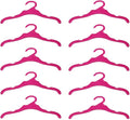 10Pcs Plastic Dog Clothes Hanger Non-Slip Clothing Rack Multi-Sizes Pet Clothes Plastic Pet Product Product Accessories(L,Pink)