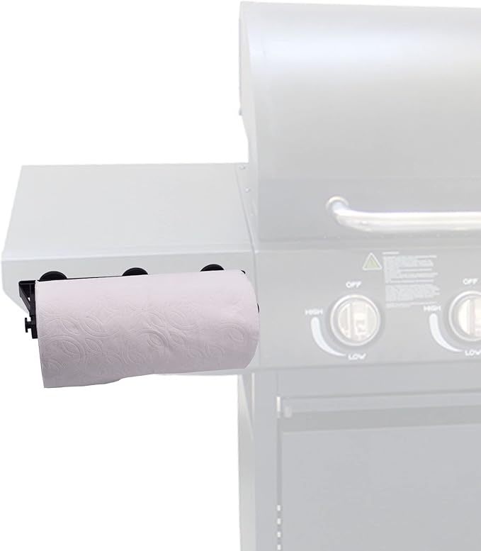 YYST Magnetic Paper Towel Holder Paper Roll Holder Rack Towel Bar Paper Dispenser for Kitchen Refrigerator, Dryer, Grill, Garage, Toolbox,Work Bench, Metal Cabinet，BBQ (Black, 1)