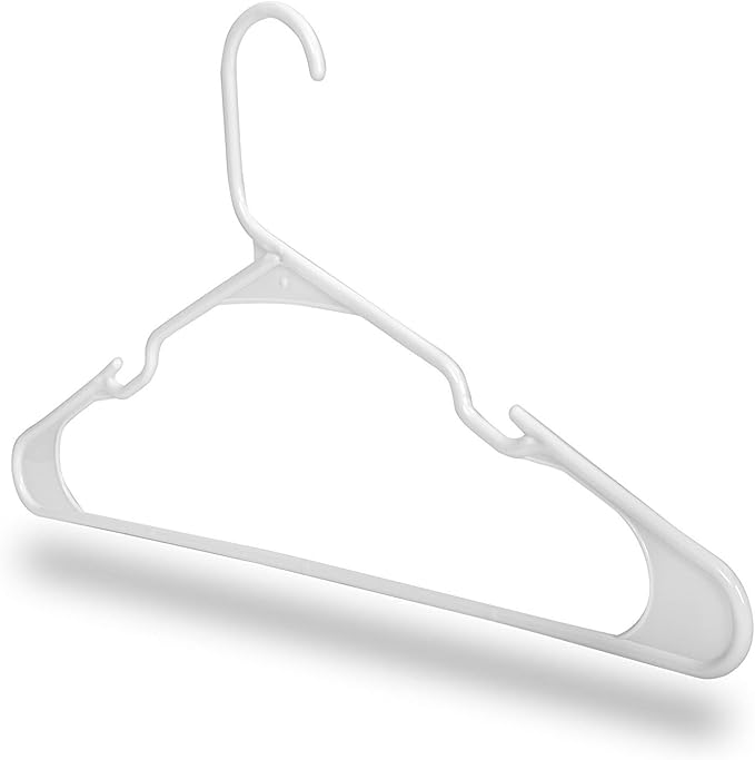 Standard Plastic Hangers, Everyday Tubular Clothes Hangers, Hanger (30 Pack)