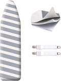 SheeChung 49"x15" Ironing Board Cover and Pad - with Elasticized Edges and 2 Connecting Straps,Premium Heavy Duty 4-Layer Silicone Coated Cover,Heat Reflective,Scorch Resistant