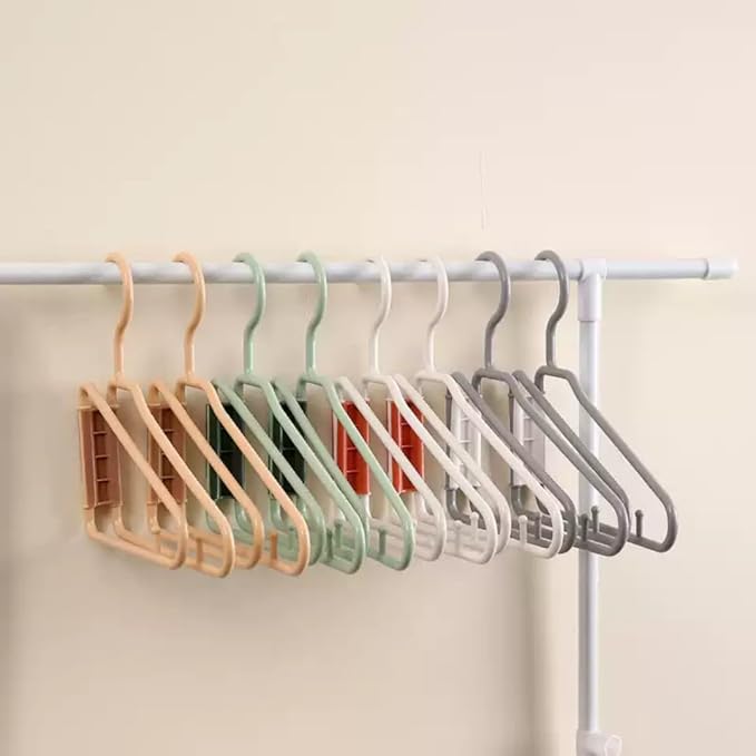 10pcs Grey Folding Hanger for Travel, Portable Lightweight Folding Hanger for Home Closets RV Closets Covert Space, 8.3 * 8.3in