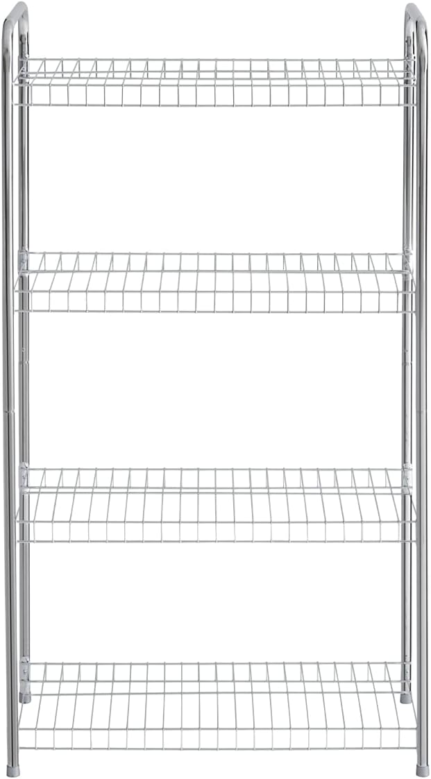 Rubbermaid 4-Tier Heavy Duty Wire Shelf, Satin Nickel, Easy Assemble with Hardware Included, for Food/Laundry/Closet Home Storage Use