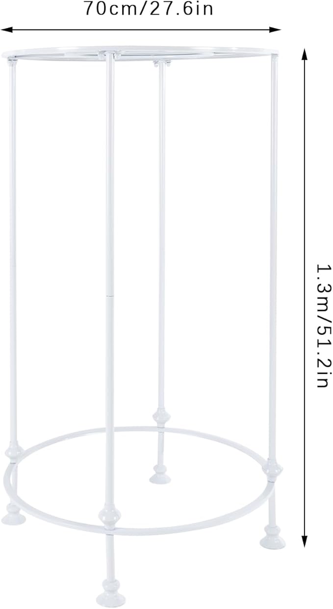 YIYIBYUS Round Garment Rack, Floor Standing Iron clothes Hanging Rack with Topper, Suitable for Large Shopping Malls Retail, Clothes Boutique Display Laundry Rooms (White)