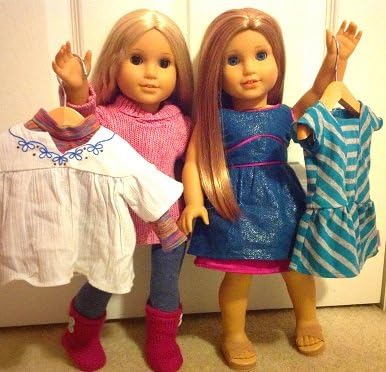 Doll Clothes Hangers w/Clips Set of (6) Hangers