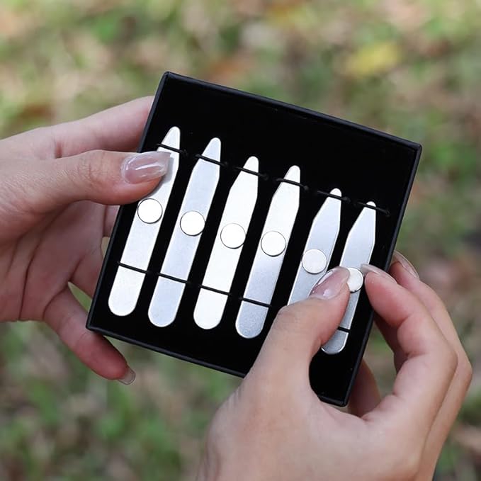 Power Stays Magnetic Collar Stays for Polo Shirts Power Stays with Storage Case Metal Shirt Collar Stays for Men Clothing