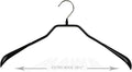 Mawa by Reston Lloyd BodyForm Series Non-Slip Space-Saving Extra Wide Clothes Hanger for Jackets, Suits & Coats, 18 1/4" Wide, Style 46/L, Black 1-Piece