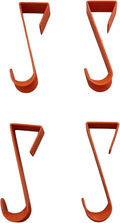 Dependable Industries Over-The-Door Hanger Hook Set 4-Pack of 4.5 in. Plastic Over-The-Door Hangers & Over-The-Door Hooks – Over-Door Hooks for Hanging Clothes & Towels (Orange)