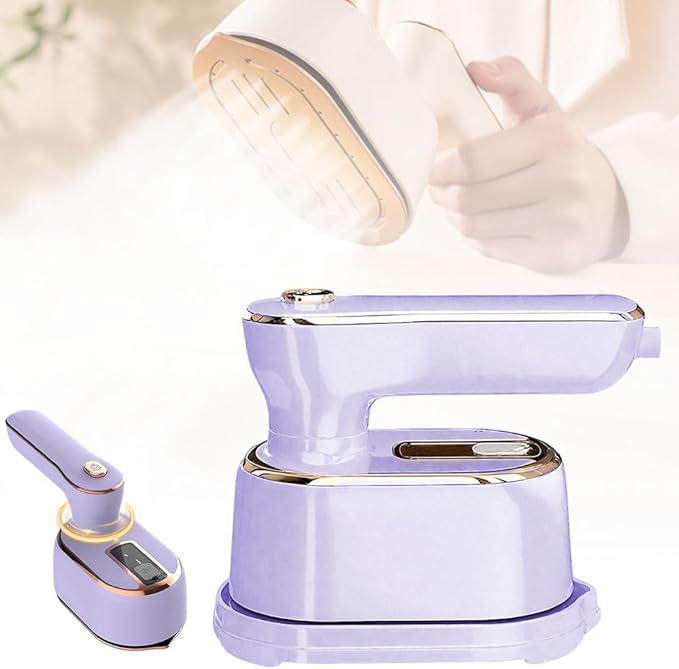 Handheld Portable Steam Iron, 2025 New Travel Steamer Iron, Mini - Portable Ironing Machine Travel Steamer for Clothes Home Dorm (Purple)