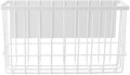 Magnetic Metal Basket Organizer for Fridge & Locker, Storage Basket for Foil/Plastic Wrap/Spice/Dryer Ball, Space-Saving Kitchen & Laundry Solution (White, S)