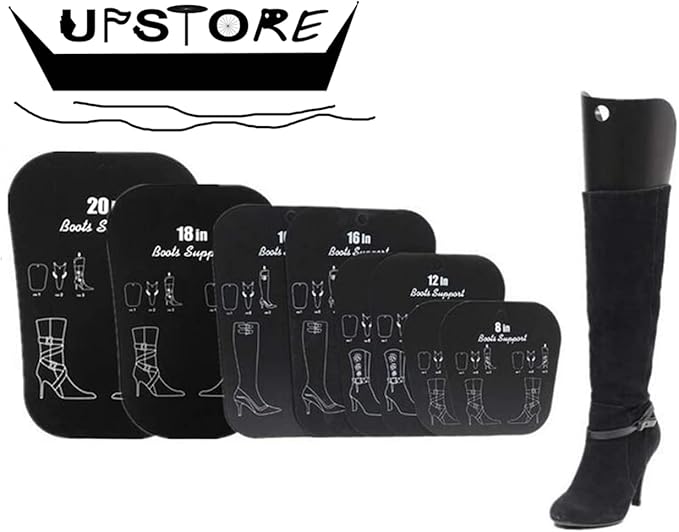 2Pairs Black Plastic Thicken Long Automatic Stand Support Shaper Shoe Trees Tall Short Boot Shaper Inserts Pads Knee High Shoes Thigh Boot Holder Hanger for Women Lady Most Shoes(10inch/27cm)