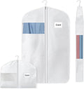 100% Organic Cotton Garment Bag Short 40 Inch Breathable Proof Hanging Clothes Bag Covers with Viewing Window Card Pocket for Short Dresses Jackets Suits Organization(40 Inch)
